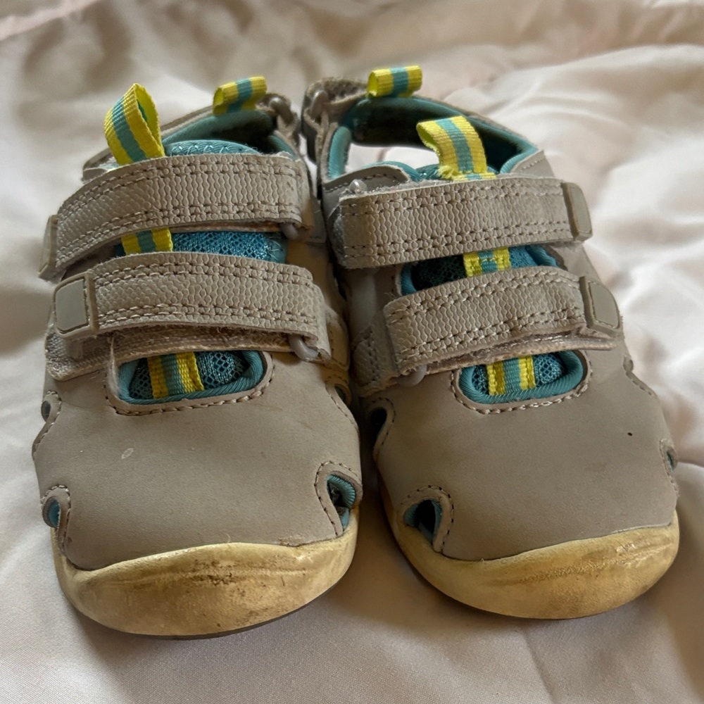 Cat & Jack Gray and Teal Kids Sport Sandals